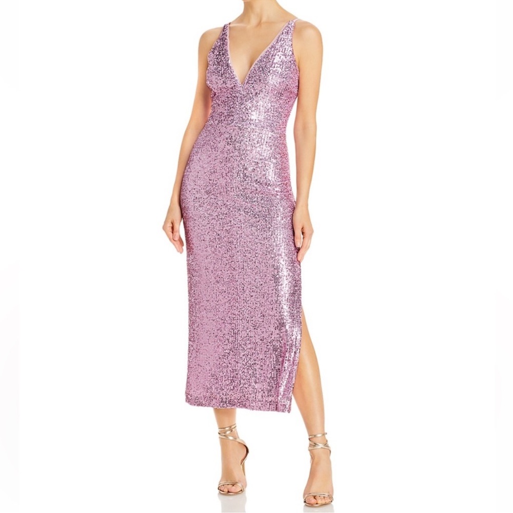 Aqua pink sequins dress